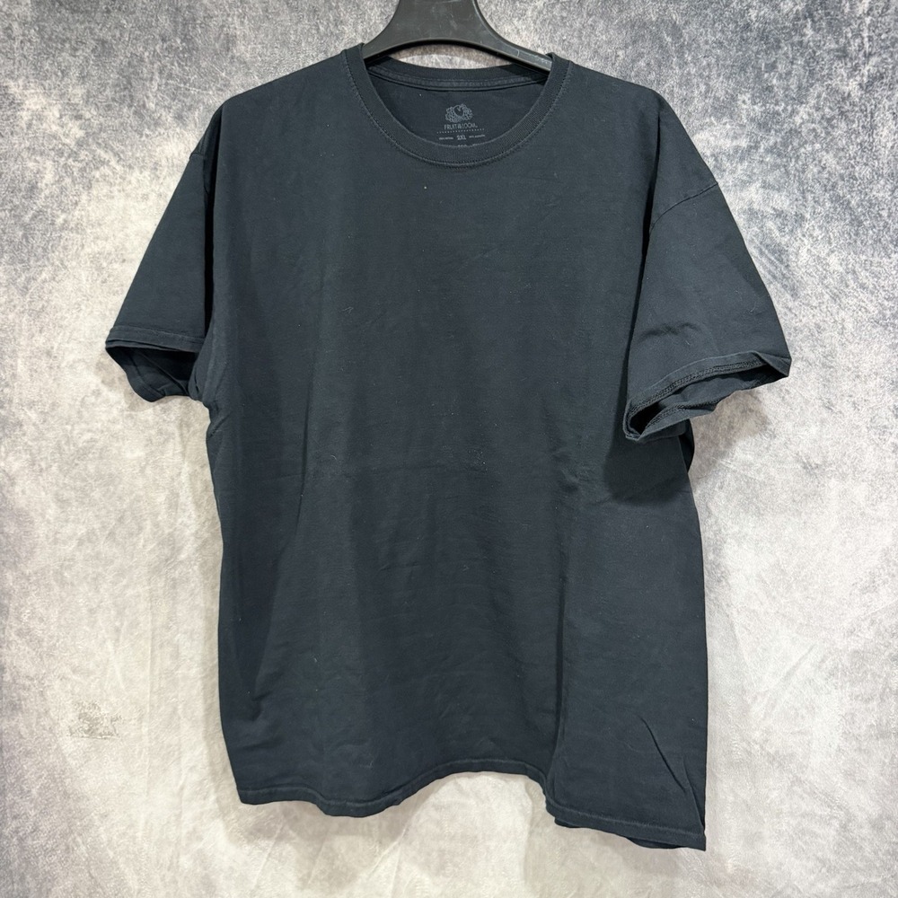 Fruit of the Loom Men's 3XL Black T-Shirt Crew Neck Short Sleeve 100% Cotton